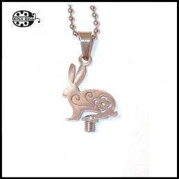M2.5 flower bunny pendant with necklace