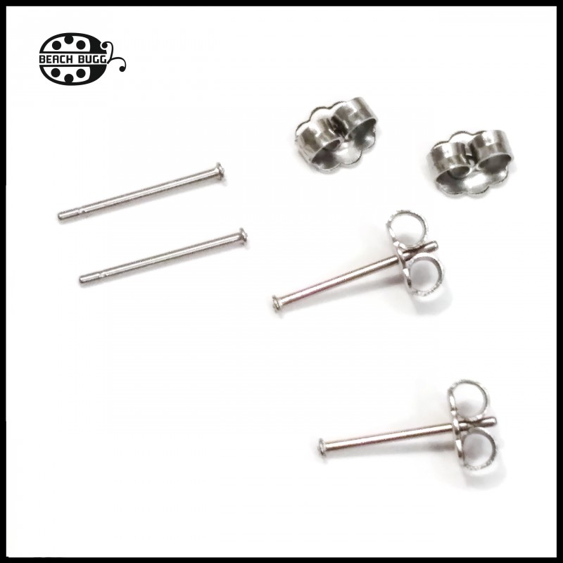 100sets Stainless Steel Blank Post Earring Studs Pins Silver Ear Jewelry WT7n